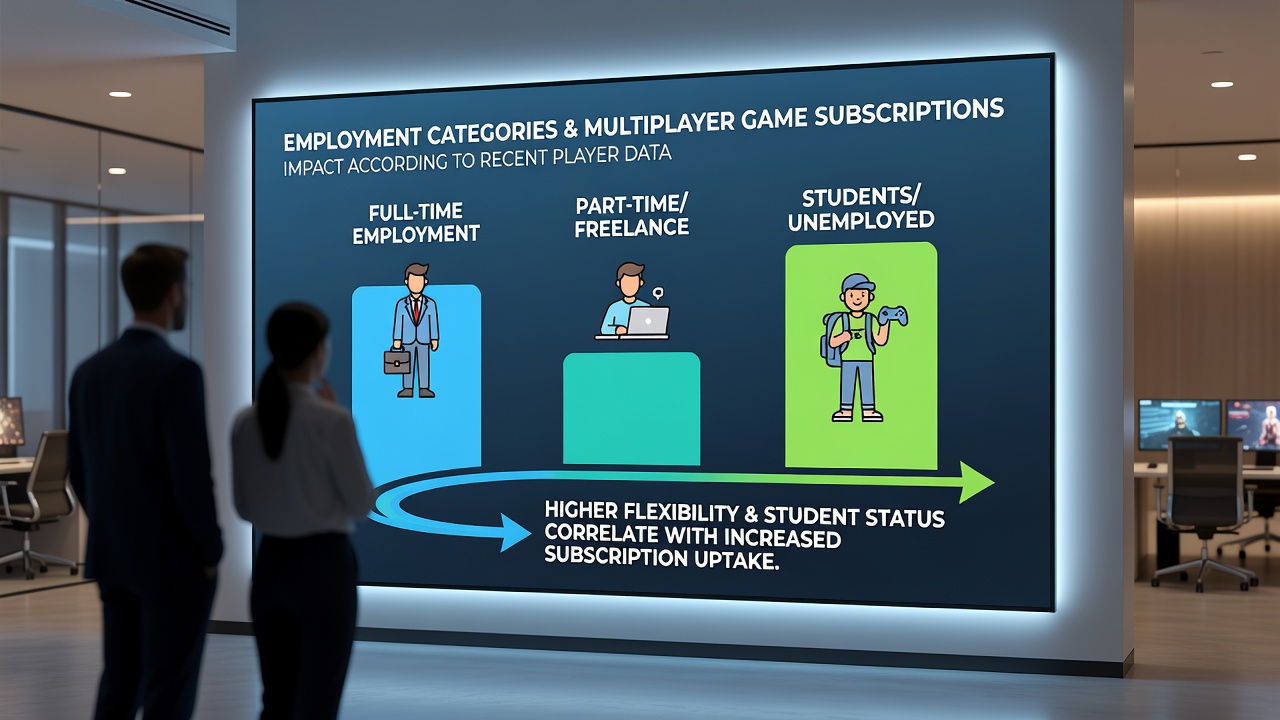 Infographic comparing subscription retention rates across different employment categories from 2026 player polls