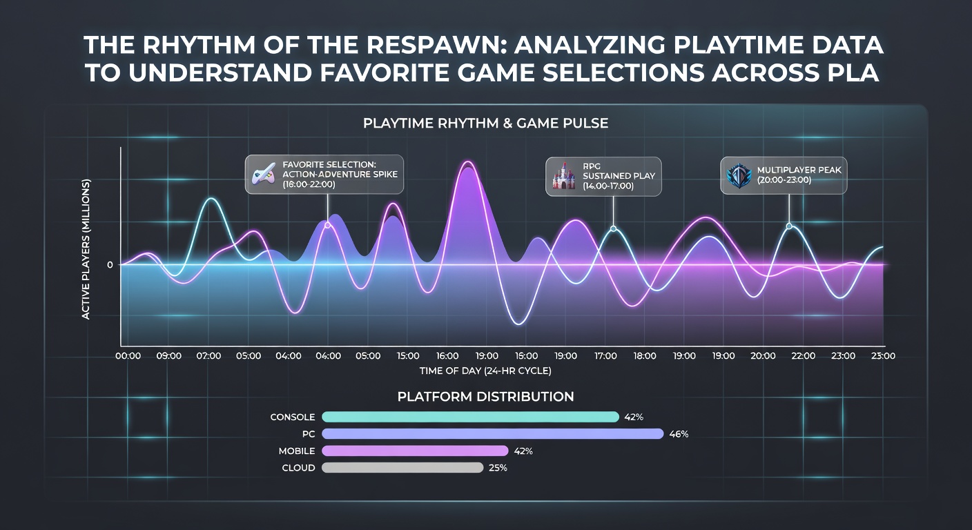 Bar chart comparing average weekly playtime hours for strategy, action, and casual genres across PC, PlayStation, Xbox, and mobile devices in 2026 survey results