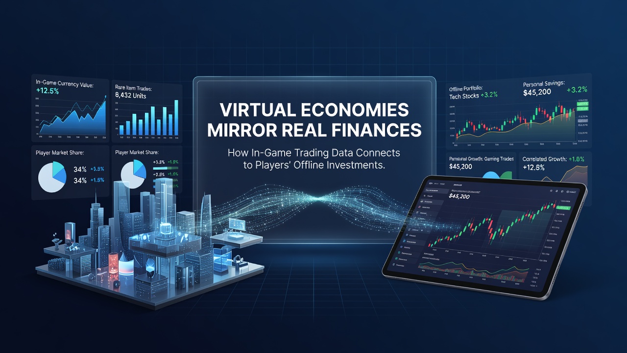 Charts comparing in-game transaction volumes with offline portfolio allocations over time