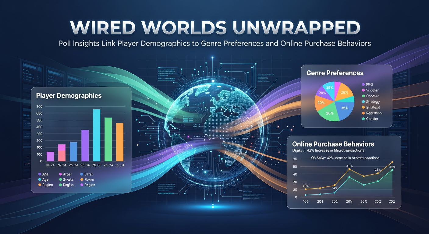 Survey charts displaying connections between player demographics, genre selections, and digital purchase patterns in 2026 gaming data