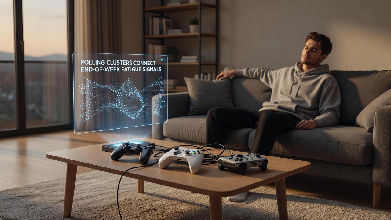 Graph illustrating spikes in cooperative gameplay and digital purchases during weekend wind-down periods